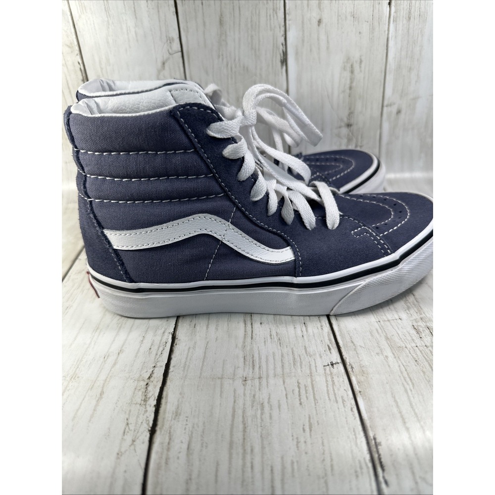 Vans‎ SK8 Hi High Top Skate Shoes  Blue Gray Suede Sneakers Womens 3.5 men's 5 - Picture 6 of 15